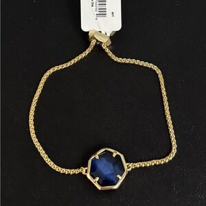 Kendra Scott Goldtone Cynthia Navy Cats Eye Bracelet